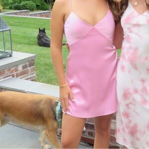 Pink Alice and Olivia slip dress